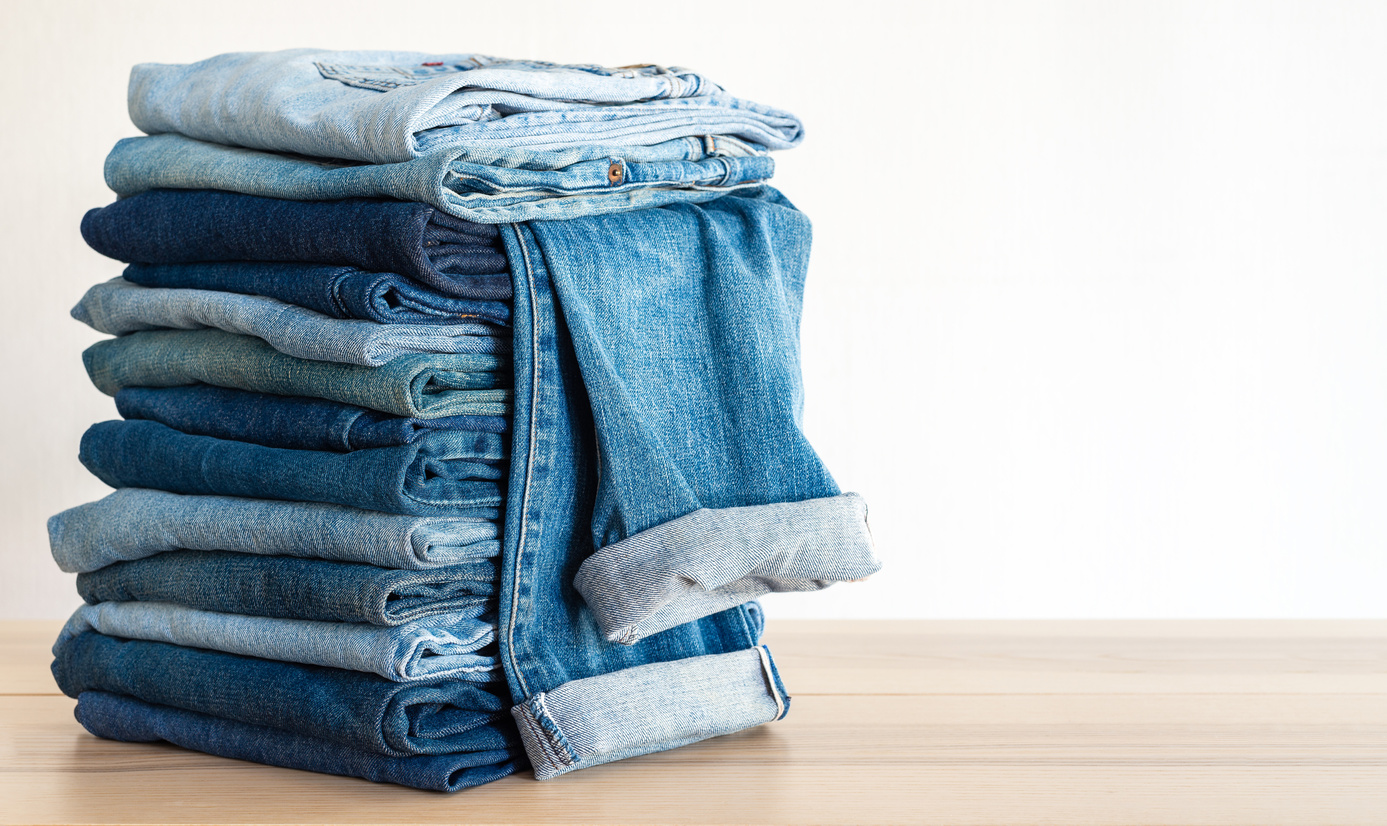 Jeans trousers stack.